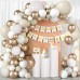 Sand White Gold Balloons Arch Kit, Beige Nude White Balloon with Champagne Gold Balloons Garland Kit for Boho Birthday Wedding Baby Shower Bridal Shower Engagement Party Decorations