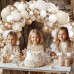 Sand White Gold Balloons Arch Kit, Beige Nude White Balloon with Champagne Gold Balloons Garland Kit for Boho Birthday Wedding Baby Shower Bridal Shower Engagement Party Decorations