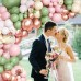 Sage Green Pink Balloon Arch Kit, Olive Green Baby Pink Sand White Balloons with Rose Gold Metallic Latex Balloons for Girl Birthday Baby Shower Wedding Bride Shower Party Decorations