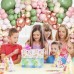 Sage Green Pink Balloon Arch Kit, Olive Green Baby Pink Sand White Balloons with Rose Gold Metallic Latex Balloons for Girl Birthday Baby Shower Wedding Bride Shower Party Decorations