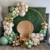 Sage Green Gold Balloon Arch Kit, Sage Green Sand White Beige Metallic Gold Balloons Garland Kit for Baby Shower Bridal Shower Birthday Wedding Jungle Safari Party Decor