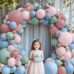 Pink Blue Green Balloons Garland Kit, Double Stuffed Dusty Green Light Blue Blush Dusty Pink Mauve Pastel Balloon Arch Kit for Birthday Baby Shower Gender Reveal Fairy Floral Easter Party Decor