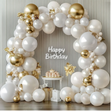 Pearl White Balloons Arch Kit, Double Stuffed Pearl White Sand Beige Ivory Chrome Gold Bobo Balloons for Wedding Baby Shower Birthday Party Decorations Pearl White Balloons Arch Kit, Double Stuffed Pearl White Sand Beige Ivory Chrome Gold Bobo Balloons for Wedding Baby Shower Birthday Party Decorations