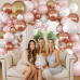 Rose Gold Pink Balloon Arch Kit, Double Stuffed Pearl White Rose Gold Metallic Light Pastel Pink Balloons Garland Kit for Birthday Bridal Shower Baby Shower Wedding Party Decorations