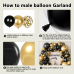 Black and Gold Balloon Arch Kit, 144pcs Black and Gold Balloons Metallic Gold Confetti Balloons Different Sizes 18/12/10/5in for Birthday Wedding New years Graduation Masquerade Party Decorations