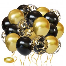 Black and Gold Balloons, 60PCS 12 Inch Metallic Gold and Black Confetti Balloons Black Latex Balloons and Gold Latex Balloons for Birthday Graduation New Years Anniversary Wedding Party Decorations Black and Gold Balloons, 60PCS 12 Inch Metallic Gold and Black Confetti Balloons Black Latex Balloons and Gold Latex Balloons for Birthday Graduation New Years Anniversary Wedding Party Decorations