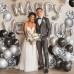 Black and Silver Confetti Balloons, 60pcs 12 inch Metallic Chrome Silver Latex Balloons and Black Latex Balloons for Birthday Baby Shower Wedding and Party Decorations Black and Silver Confetti Balloons, 60pcs 12 inch Metallic Chrome Silver Latex Balloons and Black Latex Balloons for Birthday Baby Shower Wedding and Party Decorations