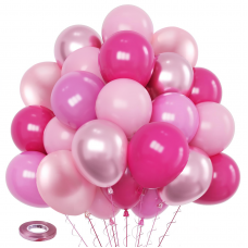 Pink Balloons Set, 60pcs 12 inch Nude Pink Metallic Pearl Light Pastel Pink Balloons and Rose Red Latex Balloons for Baby Shower Birthday Wedding Gender Reveal Princess Theme Party Decoration Pink Balloons Set, 60pcs 12 inch Nude Pink Metallic Pearl Light Pastel Pink Balloons and Rose Red Latex Balloons for Baby Shower Birthday Wedding Gender Reveal Princess Theme Party Decoration